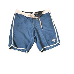 Heed the Call Howler Drawstring Waist Surfer Shorts Mens Size 38 Blue
